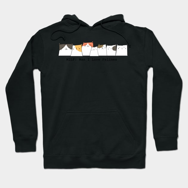 Minimalistic Man I Love Feline Hoodie by casualism